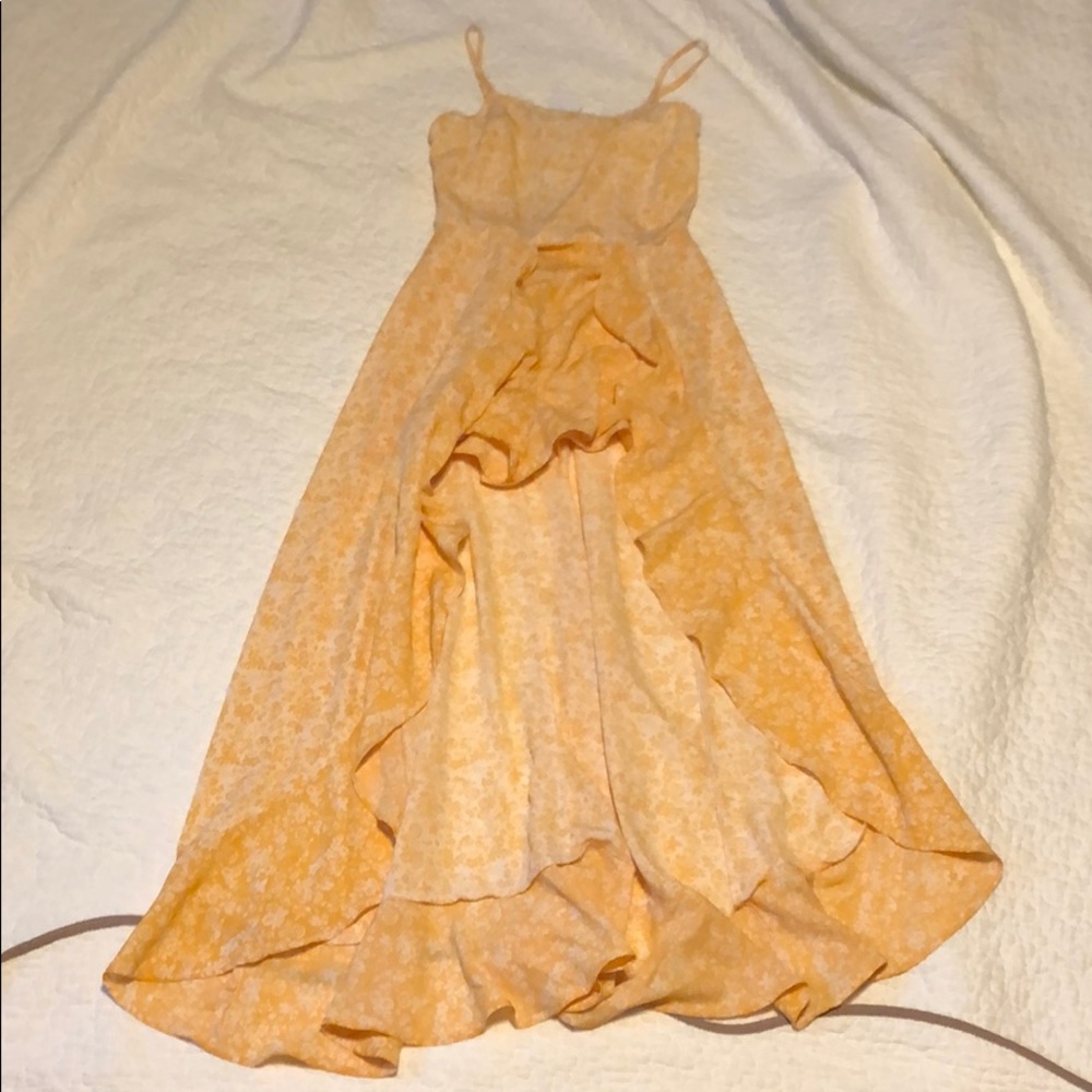 New yellow floral shorts cape suit jumpsuit XS